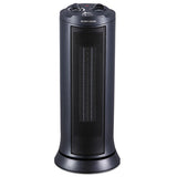 Mini Tower Ceramic Heater, 7 3-8"w X 7 3-8"d X 17 3-8"h, Black