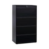 Lateral File, 4 Legal-letter-size File Drawers, Black, 30" X 18" X 52.5"