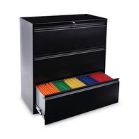 Lateral File, 3 Legal-letter-a4-a5-size File Drawers, Black, 36" X 18" X 39.5"