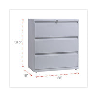 Lateral File, 3 Legal-letter-a4-a5-size File Drawers, Light Gray, 36" X 18" X 39.5"