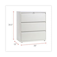 Lateral File, 3 Legal-letter-a4-a5-size File Drawers, Putty, 36" X 18" X 39.5"