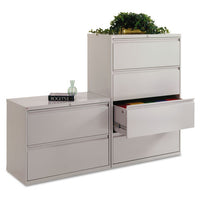 Lateral File, 4 Legal-letter-size File Drawers, Light Gray, 36" X 18" X 52.5"