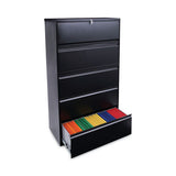 Lateral File, 5 Legal-letter-a4-a5-size File Drawers, Black, 36" X 18" X 64.25"