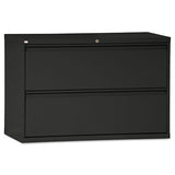 Lateral File, 2 Legal-letter-size File Drawers, Black, 42" X 18" X 28"