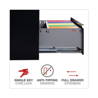 Lateral File, 3 Legal-letter-a4-a5-size File Drawers, Black, 42" X 18" X 39.5"
