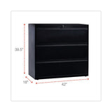 Lateral File, 3 Legal-letter-a4-a5-size File Drawers, Black, 42" X 18" X 39.5"