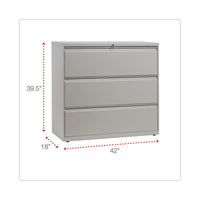 Lateral File, 3 Legal-letter-a4-a5-size File Drawers, Putty, 42" X 18" X 39.5"