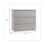 Lateral File, 3 Legal-letter-a4-a5-size File Drawers, Putty, 42" X 18" X 39.5"