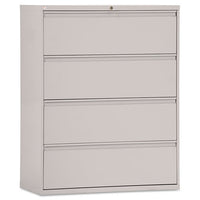 Lateral File, 4 Legal-letter-size File Drawers, Light Gray, 42" X 18" X 52.5"