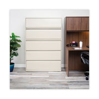 Lateral File, 5 Legal-letter-a4-a5-size File Drawers, Putty, 42" X 18" X 64.25"