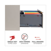 Lateral File, 5 Legal-letter-a4-a5-size File Drawers, Putty, 42" X 18" X 64.25"