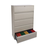 Lateral File, 5 Legal-letter-a4-a5-size File Drawers, Putty, 42" X 18" X 64.25"