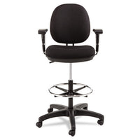 Alera Interval Series Swivel Task Stool, 33.26" Seat Height, Supports Up To 275 Lbs, Black Seat-black Back, Black Base