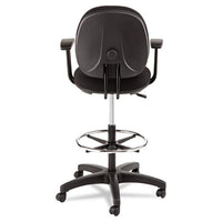 Alera Interval Series Swivel Task Stool, 33.26" Seat Height, Supports Up To 275 Lbs, Black Seat-black Back, Black Base