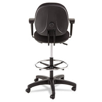 Alera Interval Series Swivel Task Stool, 33.26" Seat Height, Supports Up To 275 Lbs, Black Seat-black Back, Black Base