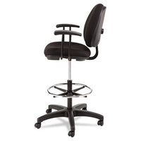 Alera Interval Series Swivel Task Stool, 33.26" Seat Height, Supports Up To 275 Lbs, Black Seat-black Back, Black Base