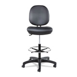 Alera Interval Series Swivel Task Stool, 33.26" Seat Height, Supports Up To 275 Lbs, Black Seat-black Back, Black Base