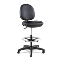 Alera Interval Series Swivel Task Stool, 33.26" Seat Height, Supports Up To 275 Lbs, Black Seat-black Back, Black Base