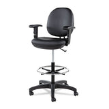 Alera Interval Series Swivel Task Stool, 33.26" Seat Height, Supports Up To 275 Lbs, Black Seat-black Back, Black Base