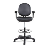 Alera Interval Series Swivel Task Stool, 33.26" Seat Height, Supports Up To 275 Lbs, Black Seat-black Back, Black Base