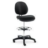 Alera Interval Series Swivel Task Stool, 33.26" Seat Height, Supports Up To 275 Lbs, Black Seat-black Back, Black Base