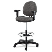 Alera Interval Series Swivel Task Stool, 33.26" Seat Height, Supports Up To 275 Lbs, Graphite Gray Seat-back, Black Base