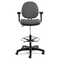 Alera Interval Series Swivel Task Stool, 33.26" Seat Height, Supports Up To 275 Lbs, Graphite Gray Seat-back, Black Base