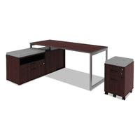 Alera Open Office Series Low File Cabient Credenza, 29.5w X 19.13d X 22.88h, Mahogany