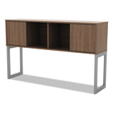 Alera Open Office Desk Series Hutch, 59w X 15d X 36.38h, Modern Walnut