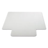 Occasional Use Studded Chair Mat For Flat Pile Carpet, 36 X 48, Lipped, Clear