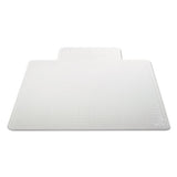 Occasional Use Studded Chair Mat For Flat Pile Carpet, 36 X 48, Lipped, Clear