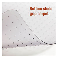 Moderate Use Studded Chair Mat For Low Pile Carpet, 36 X 48, Lipped, Clear