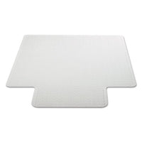 Occasional Use Studded Chair Mat For Flat Pile Carpet, 45 X 53, Wide Lipped, Clear