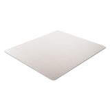 Occasional Use Studded Chair Mat For Flat Pile Carpet, 46 X 60, Rectangular, Clear