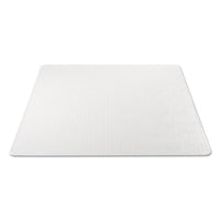 Occasional Use Studded Chair Mat For Flat Pile Carpet, 46 X 60, Rectangular, Clear