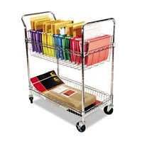 Carry-all Cart-mail Cart, Two-shelf, 34.88w X 18d X 39.5h, Silver