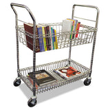 Carry-all Cart-mail Cart, Two-shelf, 34.88w X 18d X 39.5h, Silver