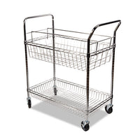 Carry-all Cart-mail Cart, Two-shelf, 34.88w X 18d X 39.5h, Silver