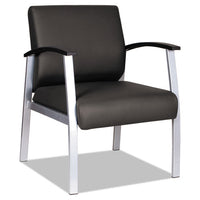 Alera Metalounge Series Mid-back Guest Chair, 24.60'' X 26.96'' X 33.46'', Black Seat-black Back, Silver Base