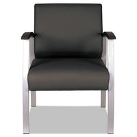 Alera Metalounge Series Mid-back Guest Chair, 24.60'' X 26.96'' X 33.46'', Black Seat-black Back, Silver Base