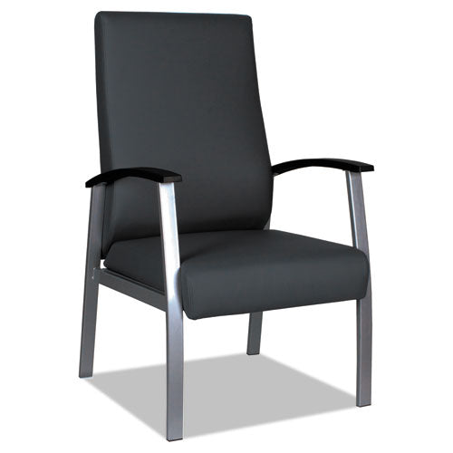 Alera Metalounge Series High-back Guest Chair, 24.6'' X 26.96'' X 42.91'', Black Seat-black Back, Silver Base