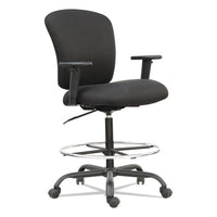 Alera Mota Series Big And Tall Stool, 32.67" Seat Height, Supports Up To 450 Lbs, Black Seat-black Back, Black Base