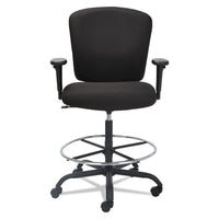 Alera Mota Series Big And Tall Stool, 32.67" Seat Height, Supports Up To 450 Lbs, Black Seat-black Back, Black Base