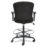 Alera Mota Series Big And Tall Stool, 32.67" Seat Height, Supports Up To 450 Lbs, Black Seat-black Back, Black Base