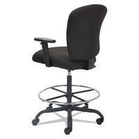 Alera Mota Series Big And Tall Stool, 32.67" Seat Height, Supports Up To 450 Lbs, Black Seat-black Back, Black Base