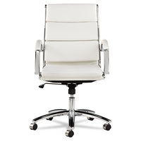 Alera Neratoli Mid-back Slim Profile Chair, Supports Up To 275 Lbs, White Seat-white Back, Chrome Base