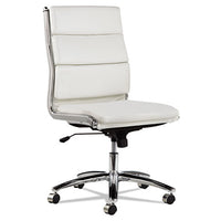 Alera Neratoli Mid-back Slim Profile Chair, Supports Up To 275 Lbs, White Seat-white Back, Chrome Base