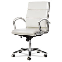 Alera Neratoli Mid-back Slim Profile Chair, Supports Up To 275 Lbs, White Seat-white Back, Chrome Base