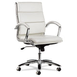 Alera Neratoli Mid-back Slim Profile Chair, Supports Up To 275 Lbs, White Seat-white Back, Chrome Base