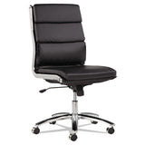 Alera Neratoli Mid-back Slim Profile Chair, Supports Up To 275 Lbs, Black Seat-black Back, Chrome Base